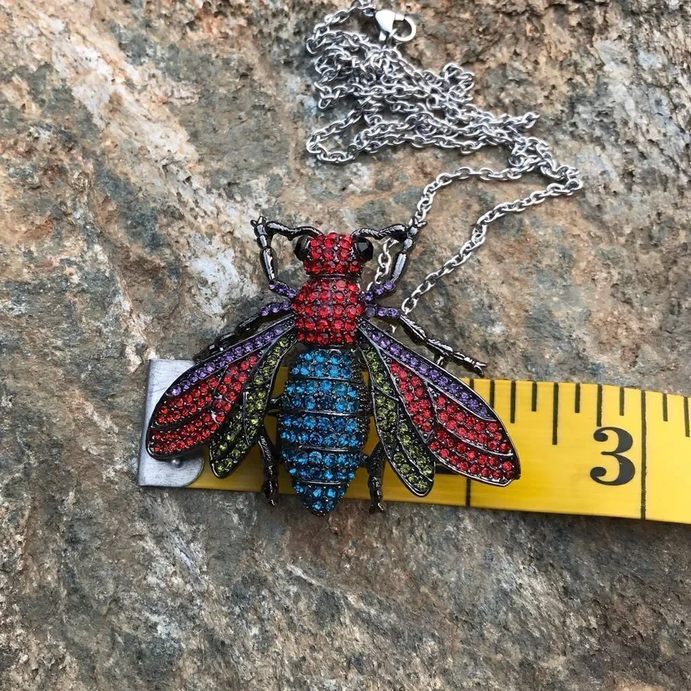 Crystal Housefly Brooch and Necklace‎